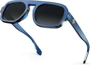 VISOONE Aviator Trendy Sunglasses for Women Men 70s Flat Top Large Retro Fashion Shades Jane