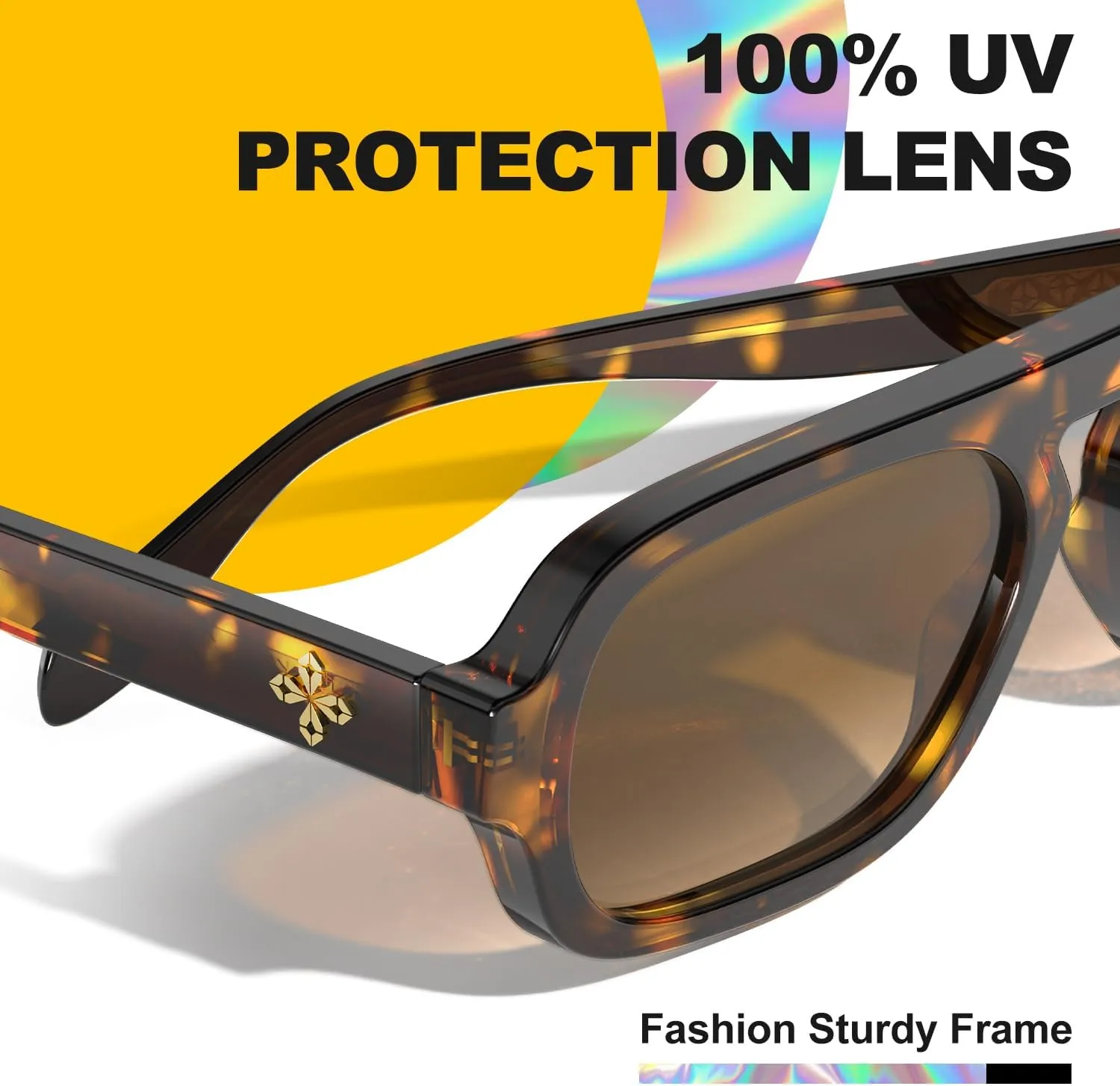 VISOONE Aviator Trendy Sunglasses for Women Men 70s Flat Top Large Retro Fashion Shades Jane