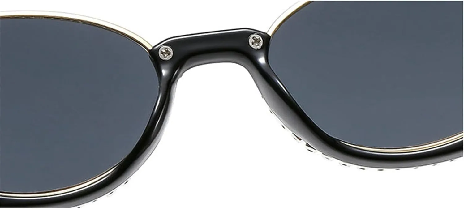 willochra Fashion bling Rhinestone Cat Eye Sunglasses for Women Retro Narrow Cat-eye Diamond Vintage Style Tinted Lens F27