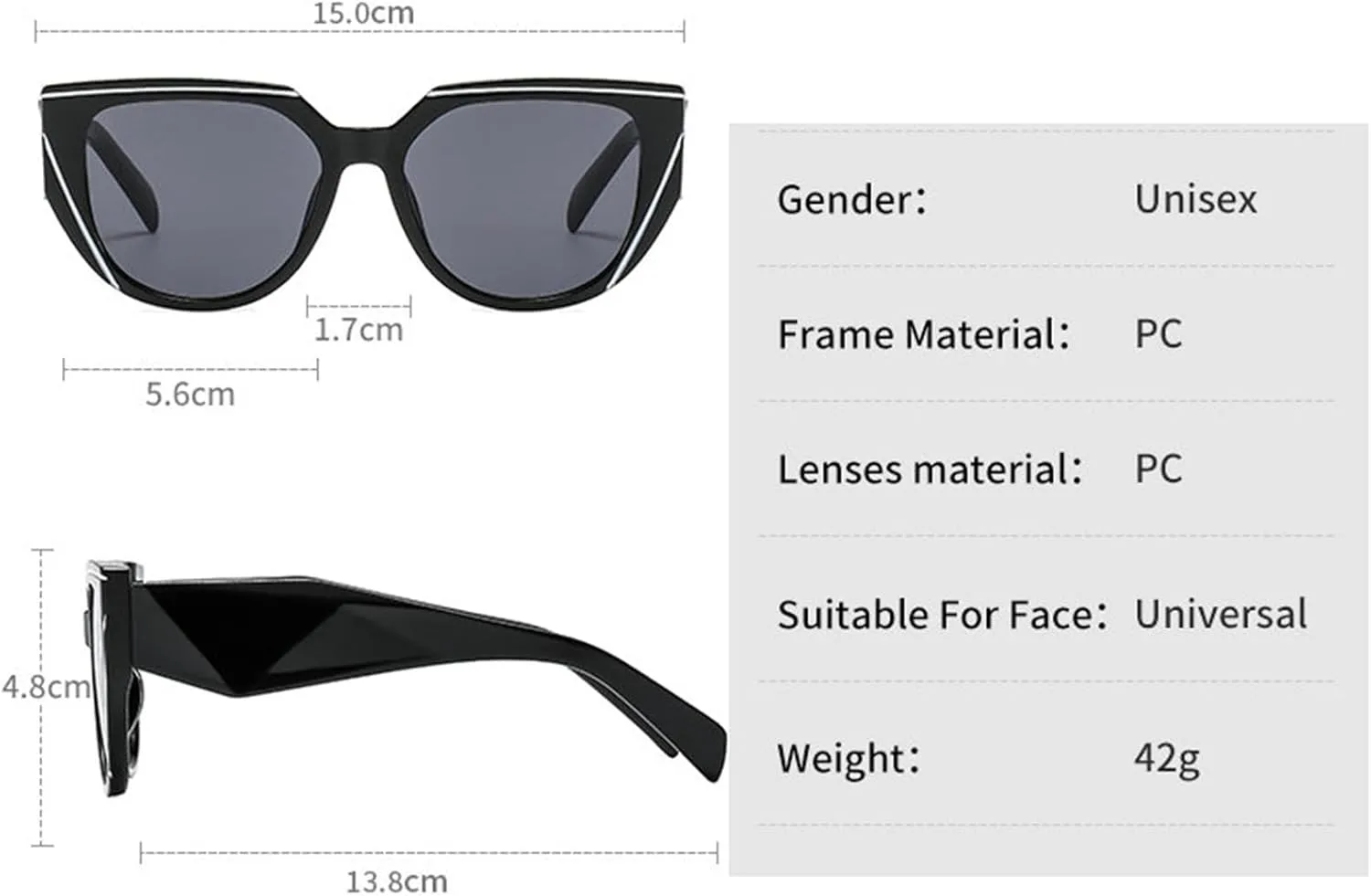 willochra Fashion Cat Eye Sunglasses for Women Retro Narrow Cat-eye Sun Glasses Triangle Vintage Style Tinted Lens