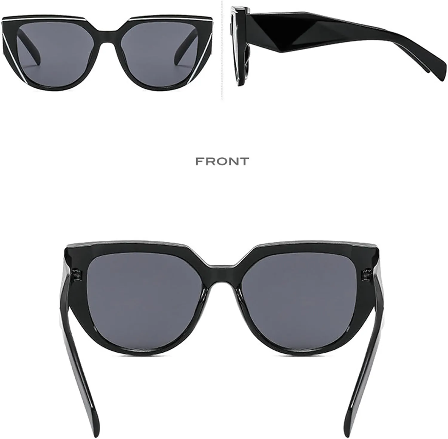 willochra Fashion Cat Eye Sunglasses for Women Retro Narrow Cat-eye Sun Glasses Triangle Vintage Style Tinted Lens