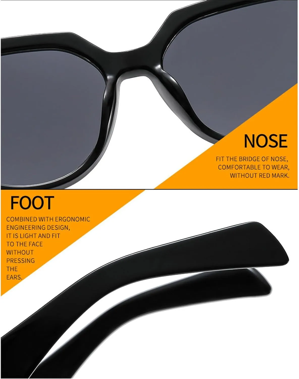 willochra Fashion Cat Eye Sunglasses for Women Retro Narrow Cat-eye Sun Glasses Triangle Vintage Style Tinted Lens