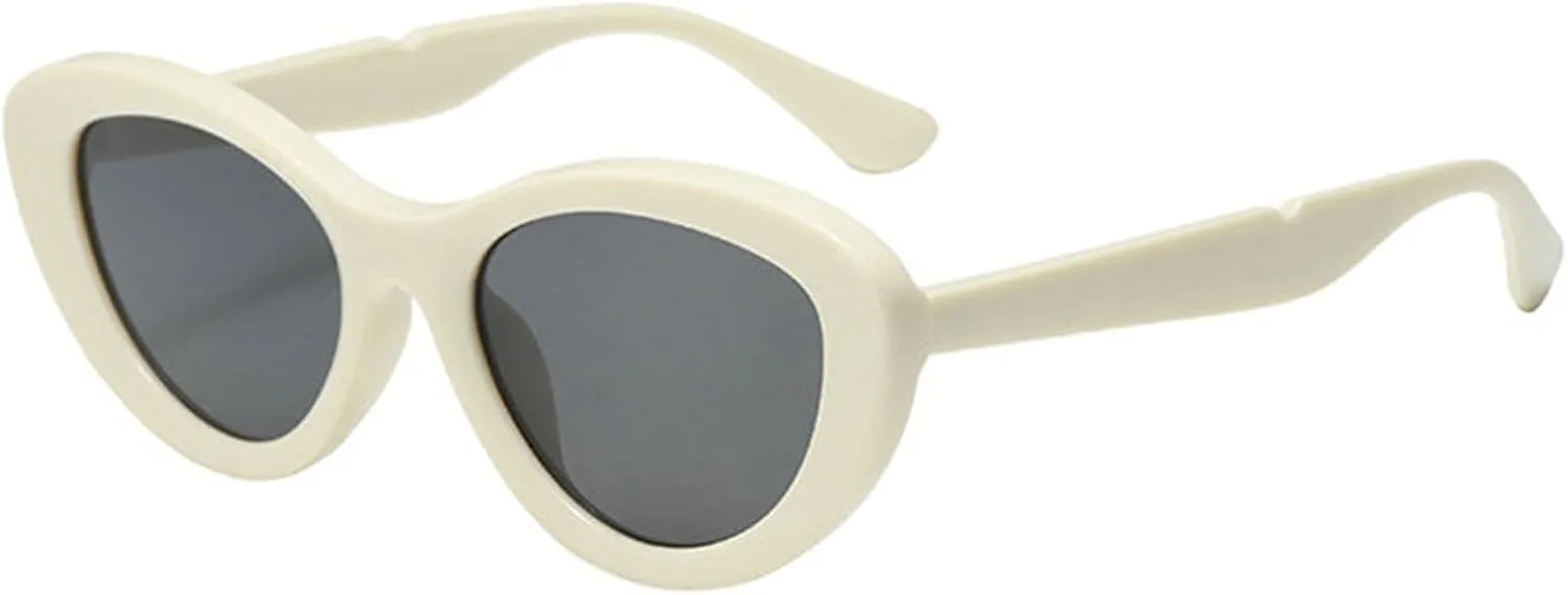 willochra Fashion Cat Eye Sunglasses for Women Vintage Y2K Oval Sun Glasses Ladies Gradient Black Shades Eyewear UV400