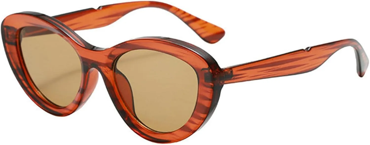willochra Fashion Cat Eye Sunglasses for Women Vintage Y2K Oval Sun Glasses Ladies Gradient Black Shades Eyewear UV400