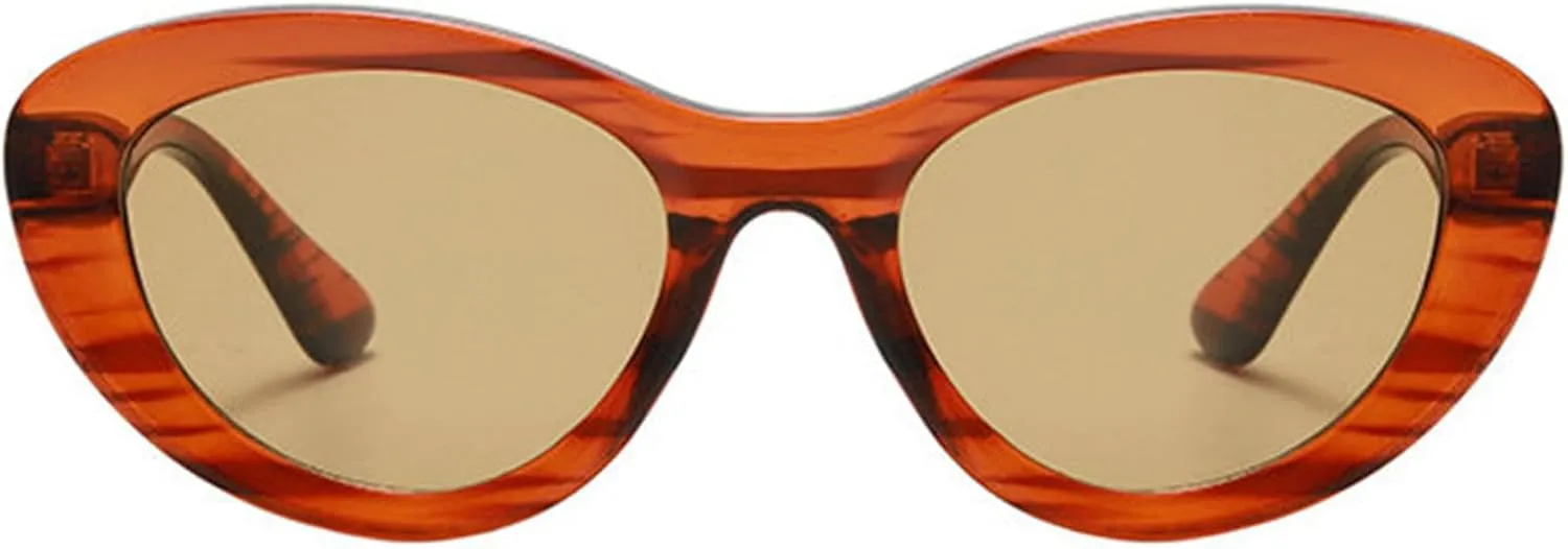 willochra Fashion Cat Eye Sunglasses for Women Vintage Y2K Oval Sun Glasses Ladies Gradient Black Shades Eyewear UV400