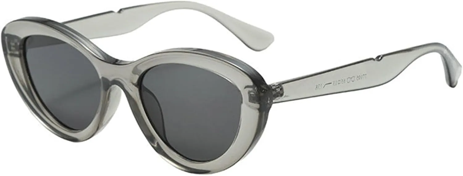 willochra Fashion Cat Eye Sunglasses for Women Vintage Y2K Oval Sun Glasses Ladies Gradient Black Shades Eyewear UV400