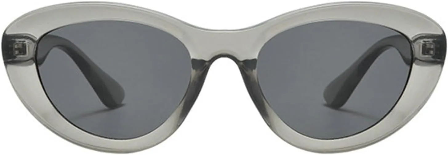 willochra Fashion Cat Eye Sunglasses for Women Vintage Y2K Oval Sun Glasses Ladies Gradient Black Shades Eyewear UV400