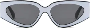 willochra Fashion Leopard Grey Sun Glasses Men 2025 Vintage Cat Eye Y2K Sunglasses Women Wide Leg Shades UV400