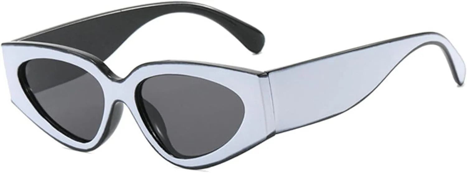 willochra Fashion Leopard Grey Sun Glasses Men 2025 Vintage Cat Eye Y2K Sunglasses Women Wide Leg Shades UV400
