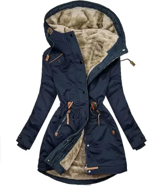 Winter Coats for Women Sherpa Jackets Fashion Fleece Lined Parkas with Faux Fur Hood Padded Anoraks Warm Outerwear 2023