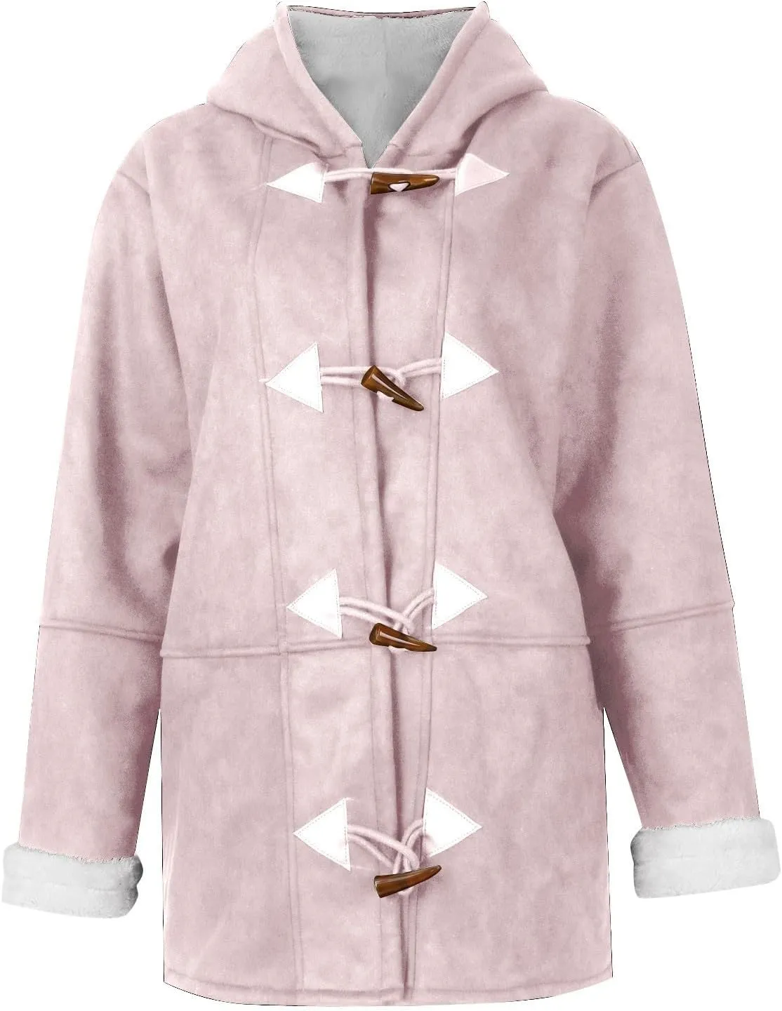 Winter Jackets for Women Warm Sherpa Fleece Lined Distressed Jackets Hooded Parka Faux Suede Pea Coat Outerwear