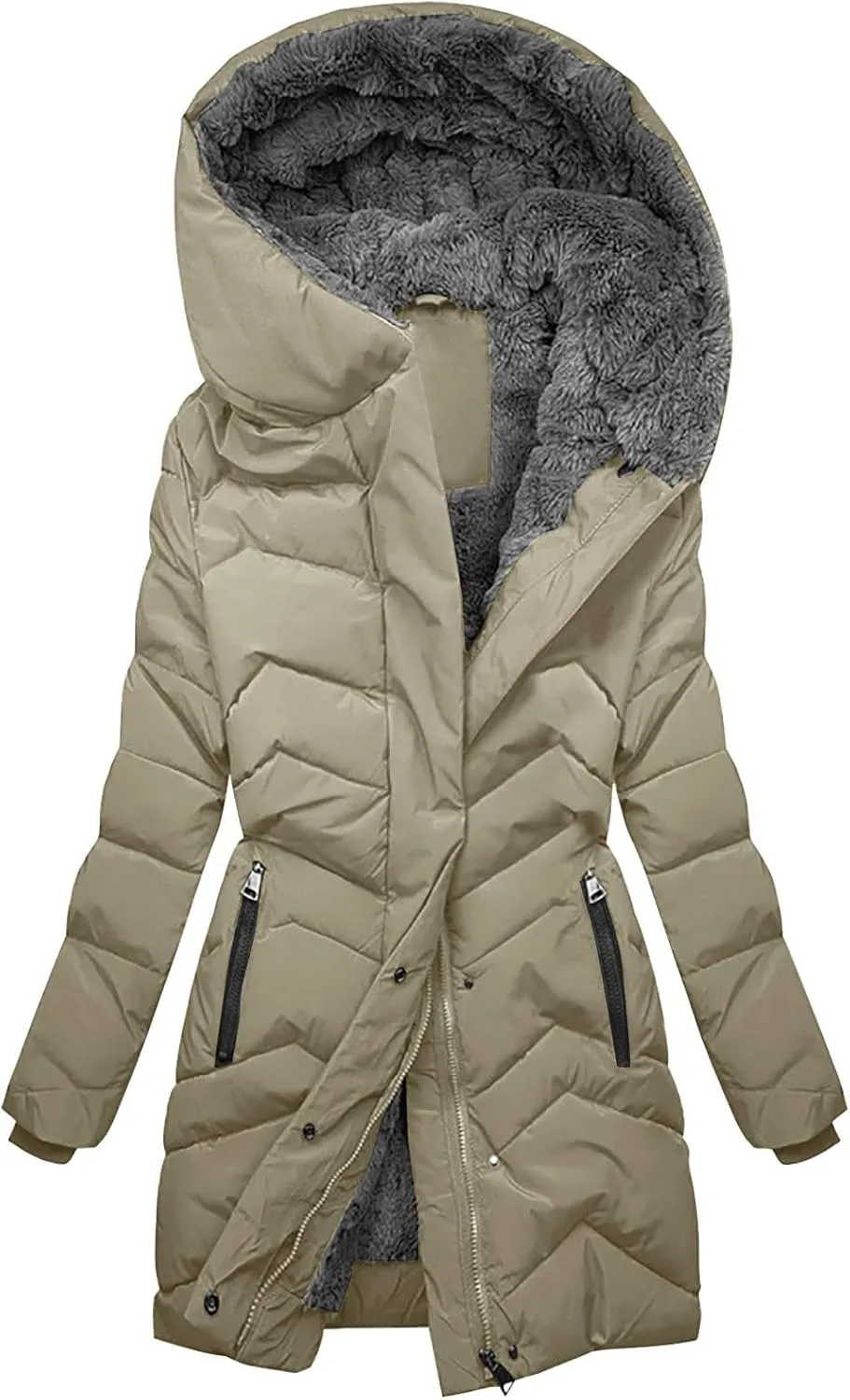 Winter Puffer Thicken Jackets for Women Waterproof Warm Maxi Coats down Jackets Faux Fur Parka with Hood down Coats