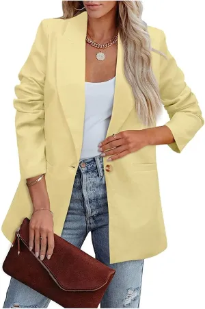 Women Business Casual Blazer Jacket Professional Suit Jacket Lightweight Open Front Long Sleeve Work Office Jackets