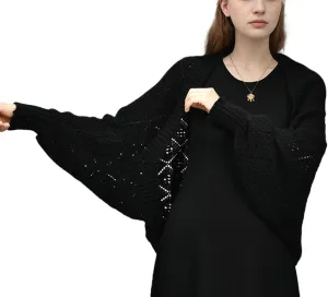 Women Cardigan Sweaters Oversized Chunky Knit Slouchy Wrap Open Front Coat Shoulder Wrap and Shawl Outwear