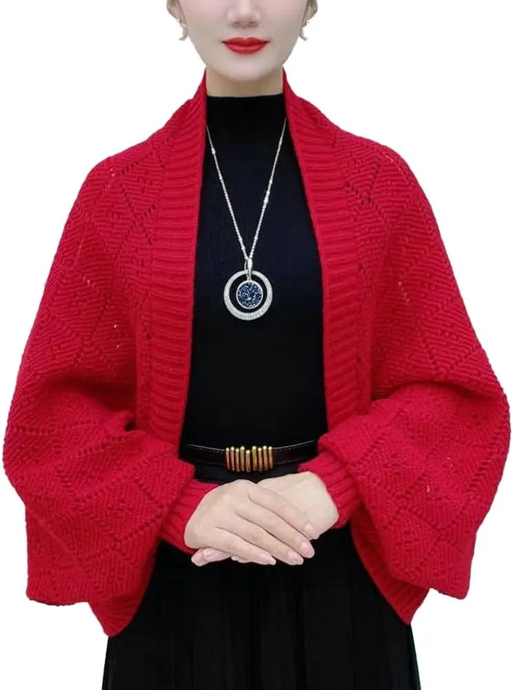 Women Cardigan Sweaters Oversized Chunky Knit Slouchy Wrap Open Front Coat Shoulder Wrap and Shawl Outwear