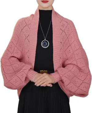 Women Cardigan Sweaters Oversized Chunky Knit Slouchy Wrap Open Front Coat Shoulder Wrap and Shawl Outwear