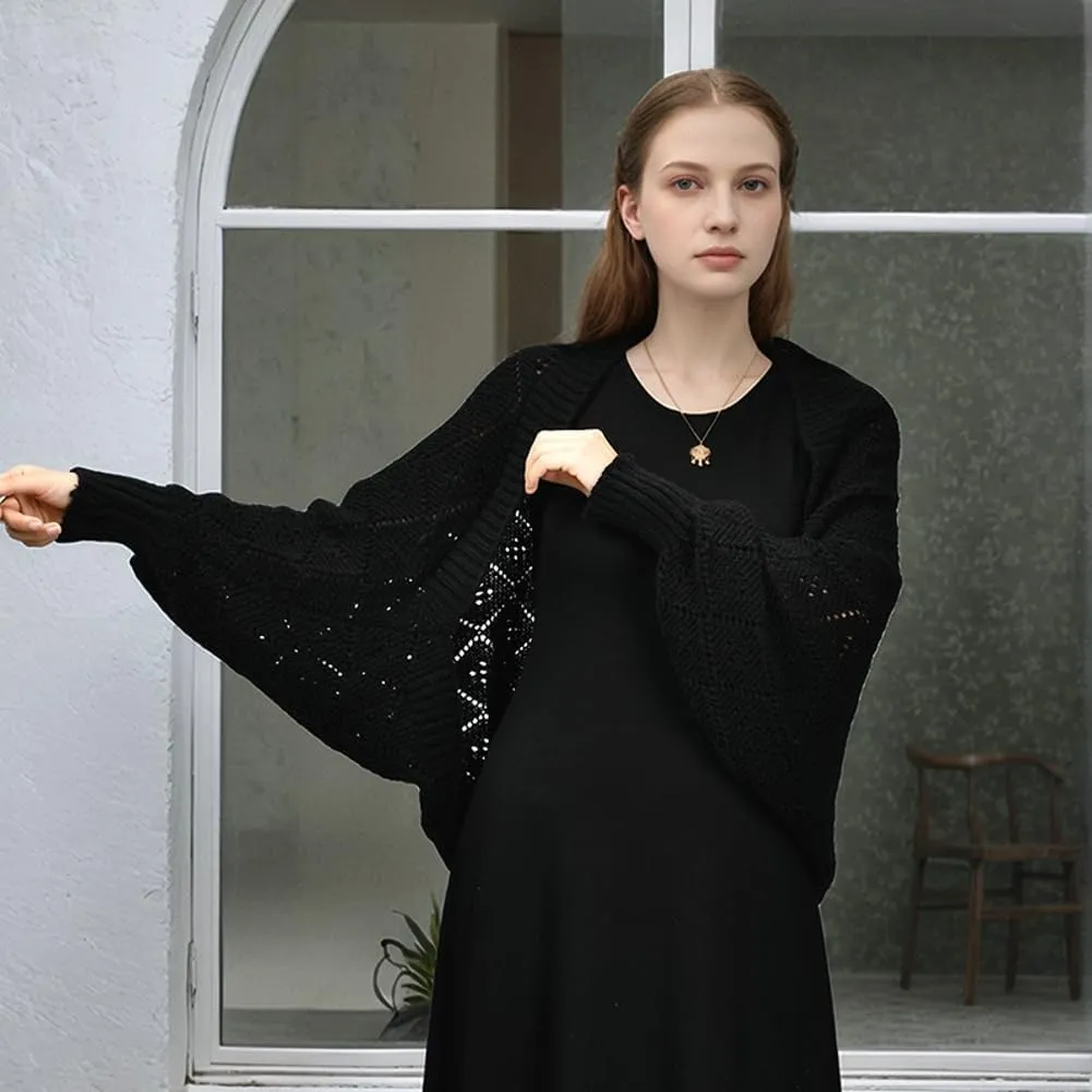 Women Cardigan Sweaters Oversized Chunky Knit Slouchy Wrap Open Front Coat Shoulder Wrap and Shawl Outwear