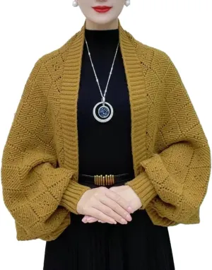 Women Cardigan Sweaters Oversized Chunky Knit Slouchy Wrap Open Front Coat Shoulder Wrap and Shawl Outwear