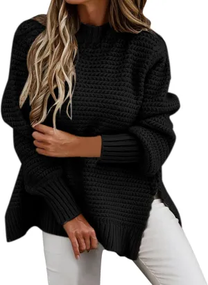 Women Casual Half Turtleneck Fashion Loose Autumn Elegant Warm Oversized New Pullover Solid Color Sweaters Men