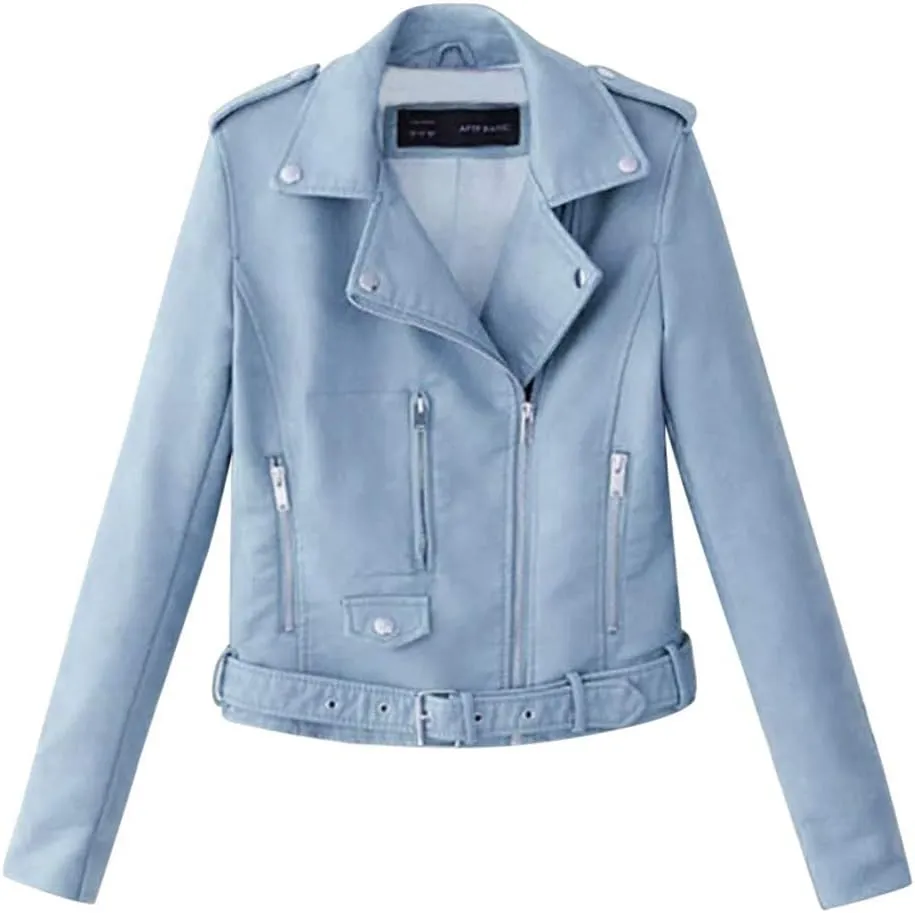 Women Cropped Jacket Biker Moto Jackets Lightweight Open Front Cardigan Trendy 2025 Fall Outfit