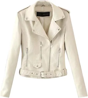 Women Cropped Jacket Biker Moto Jackets Lightweight Open Front Cardigan Trendy 2025 Fall Outfit