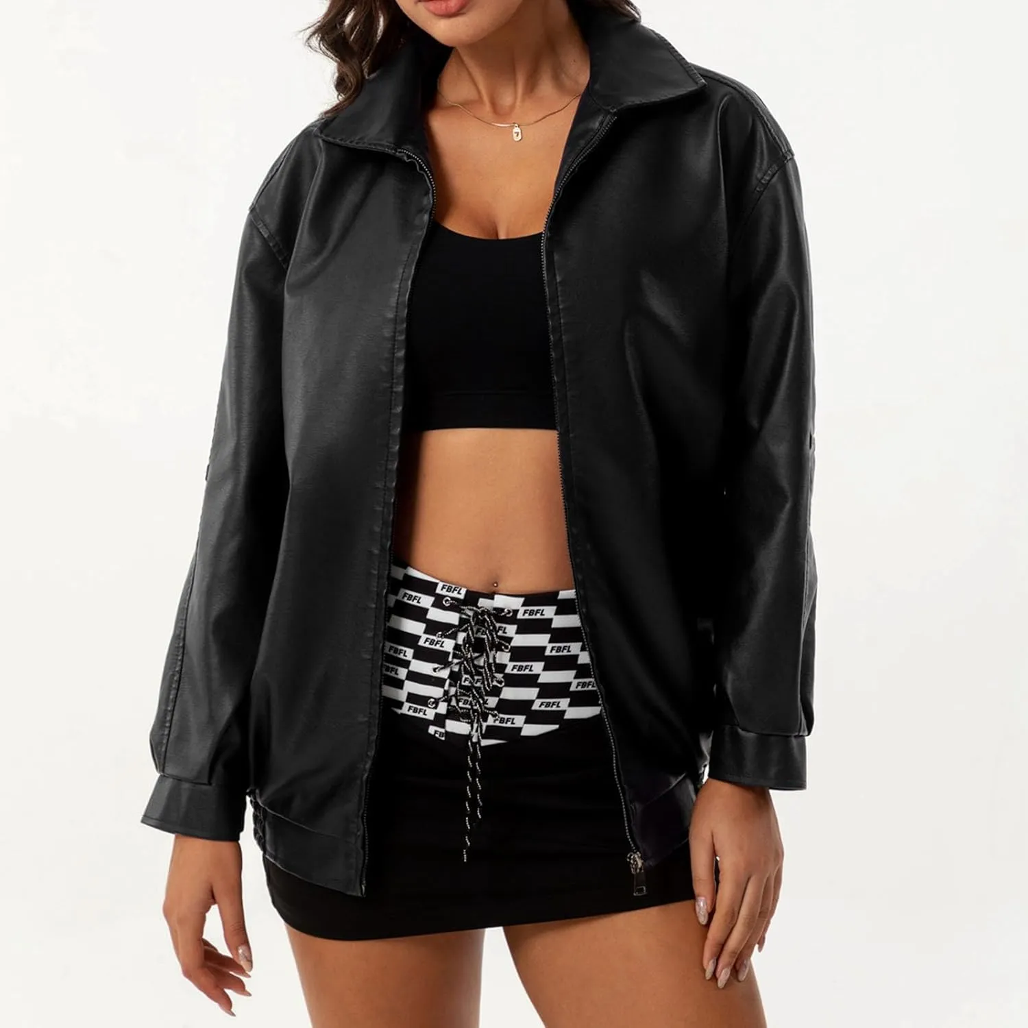 Women Faux Leather Jackets Fall Fashion Motorcycle Blazer Jackets Winter Outfits Clothes 2024 Moto Biker Outwear Coat