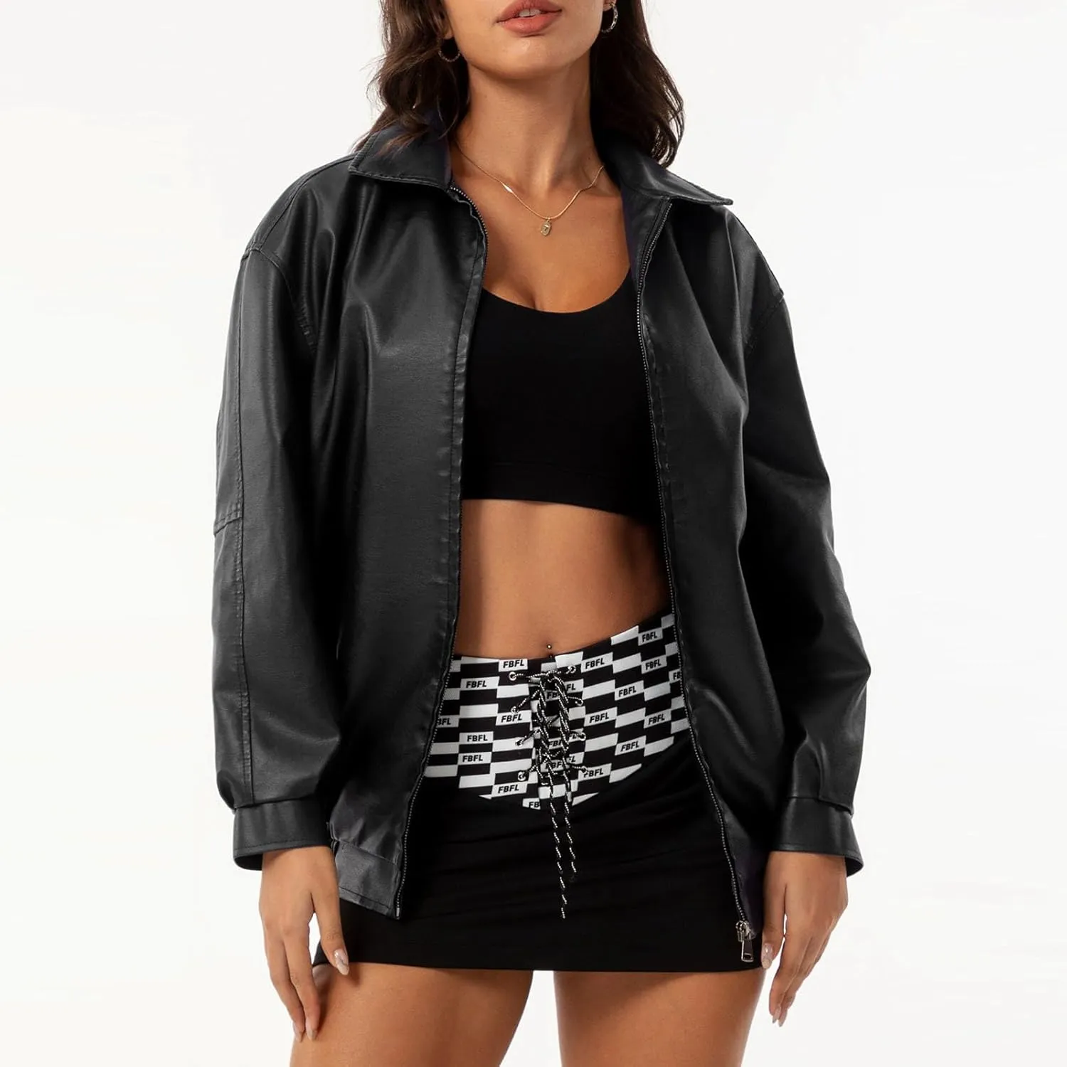 Women Faux Leather Jackets Fall Fashion Motorcycle Blazer Jackets Winter Outfits Clothes 2024 Moto Biker Outwear Coat