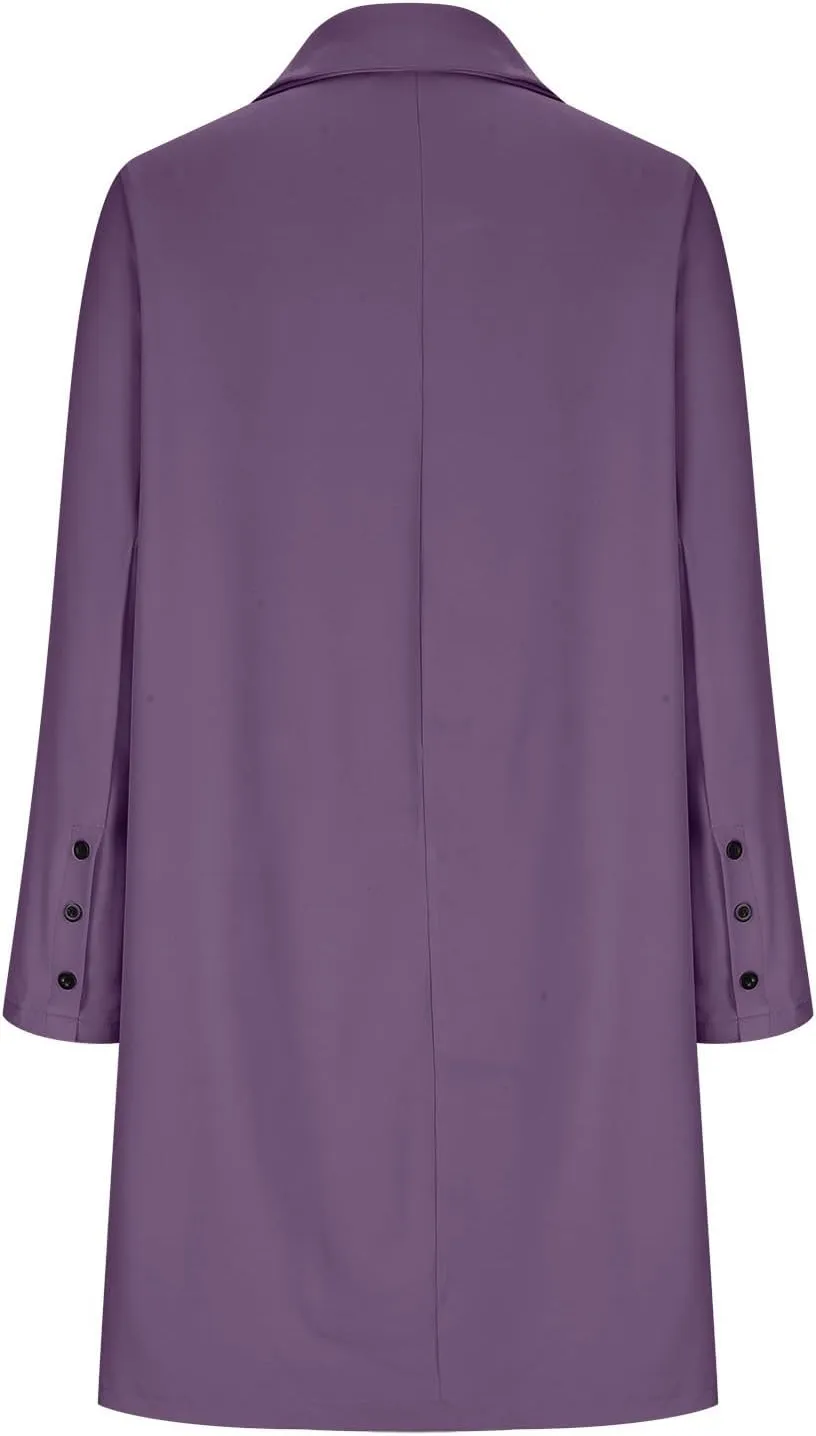 Women Long Blazer Oversize Lapel Long Sleeve Trendy Suit Jackets One Button Loose Fit 2024 Winter Business Dressy Coats