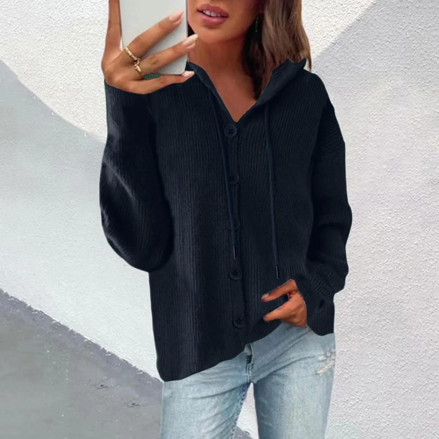 Women Mid Long Cardigan Sweaters Lightweight Loose Long Sleeve Chunky Knit Cable Slouchy Oversized Wrap Fall Outerwear