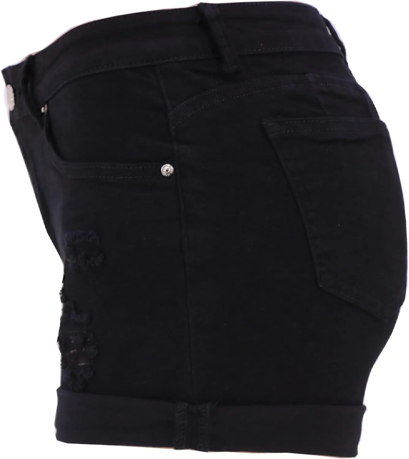 Women Ripped Jean Shorts Stretchy Distressed Denim Shorts with Pockets