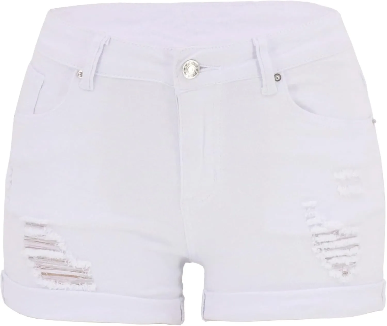Women Ripped Jean Shorts Stretchy Distressed Denim Shorts with Pockets