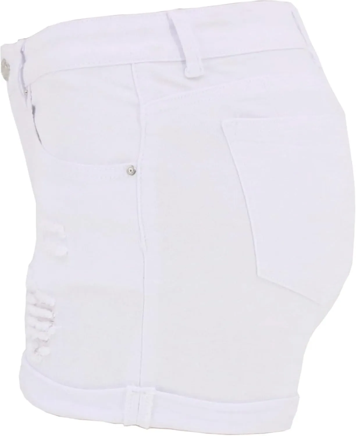 Women Ripped Jean Shorts Stretchy Distressed Denim Shorts with Pockets