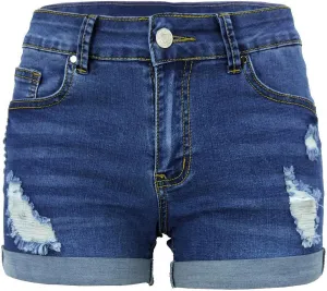 Women Ripped Jean Shorts Stretchy Distressed Denim Shorts with Pockets