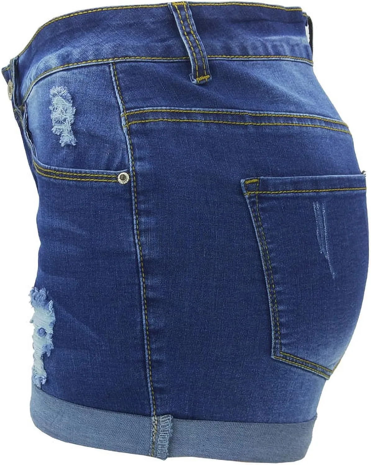 Women Ripped Jean Shorts Stretchy Distressed Denim Shorts with Pockets