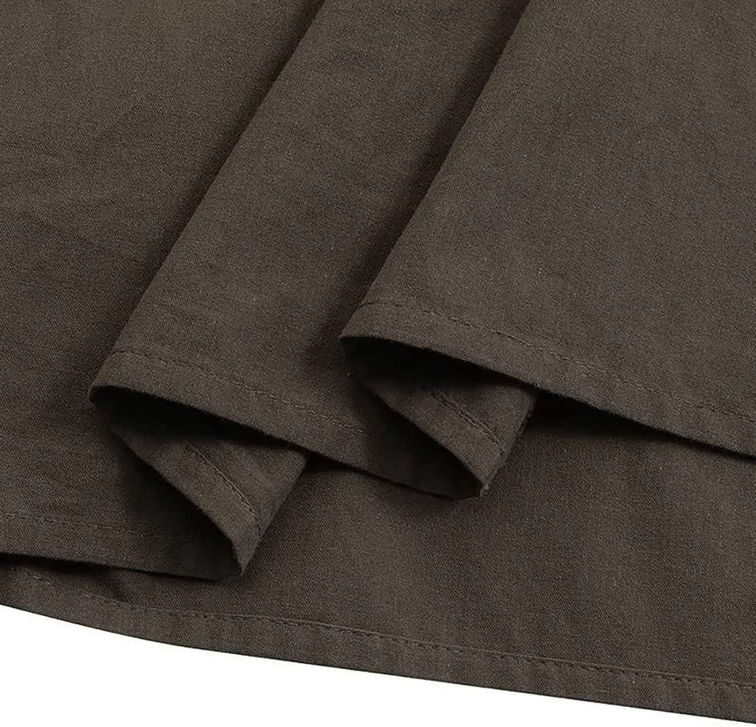 Women Summer High Waist Long Skirt Casual Solid Color Cotton Linen Pleated Skirt Loose Swing Beach Skirt