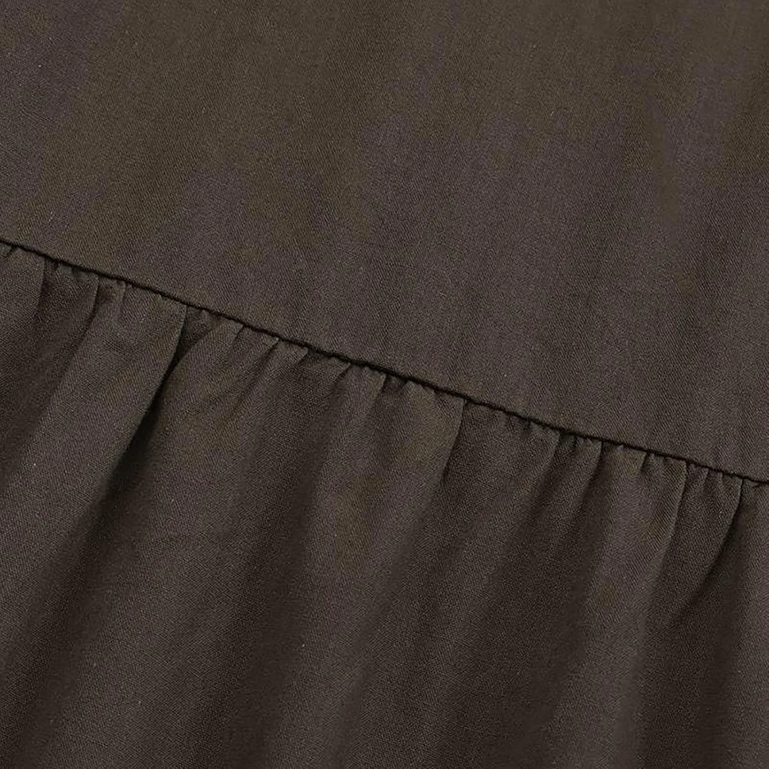Women Summer High Waist Long Skirt Casual Solid Color Cotton Linen Pleated Skirt Loose Swing Beach Skirt