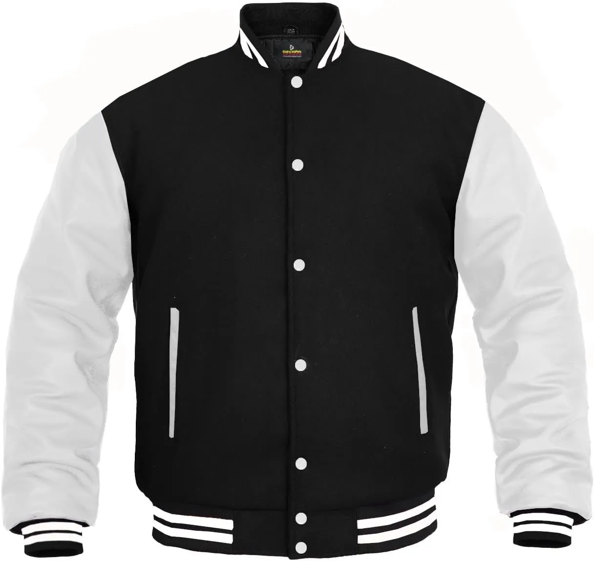 Women Varsity Jacket Genuine Leather Sleeve and Wool Blend Letterman Ladies Girls College Varsity Jackets