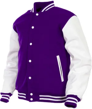 Women Varsity Jacket Genuine Leather Sleeve and Wool Blend Letterman Ladies Girls College Varsity Jackets
