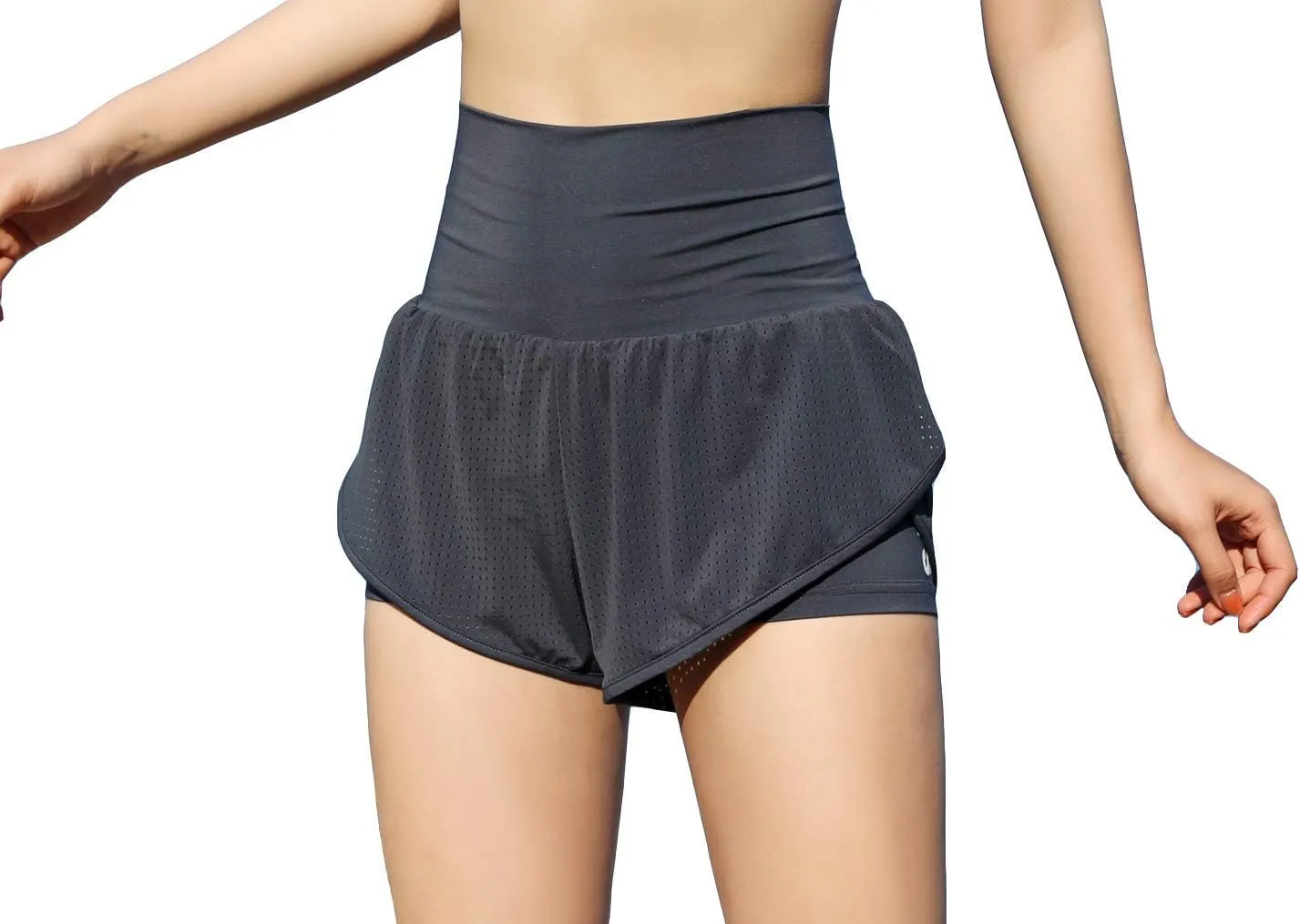Women Workout Running Shorts,Active Yoga Gym Sport Shorts with Liner 2 in 1