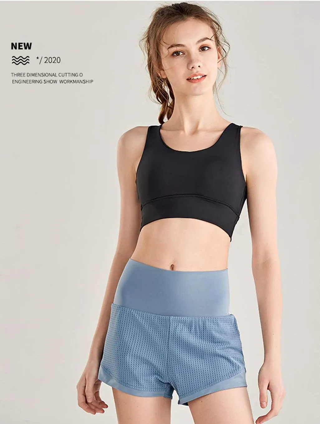 Women Workout Running Shorts,Active Yoga Gym Sport Shorts with Liner 2 in 1