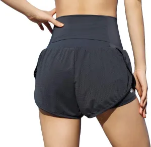 Women Workout Running Shorts,Active Yoga Gym Sport Shorts with Liner 2 in 1
