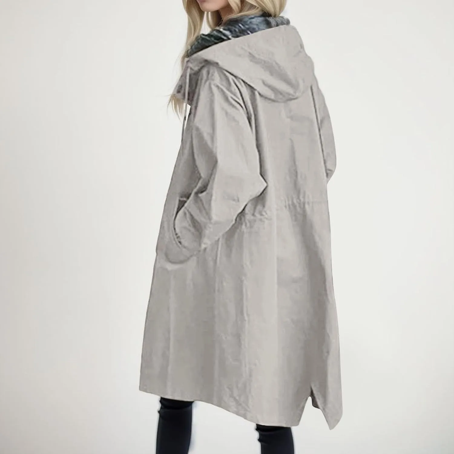 Women's 2025 Plaid Shacket Jacket Casual Button Wool Blend Winter Tartan Trench Coat With Pockets