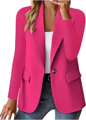 Womens Blazer Casual Lapel Long Sleeve Solid Classic Open Front Cardigan Blazers Daily Commute Office Fall Coats