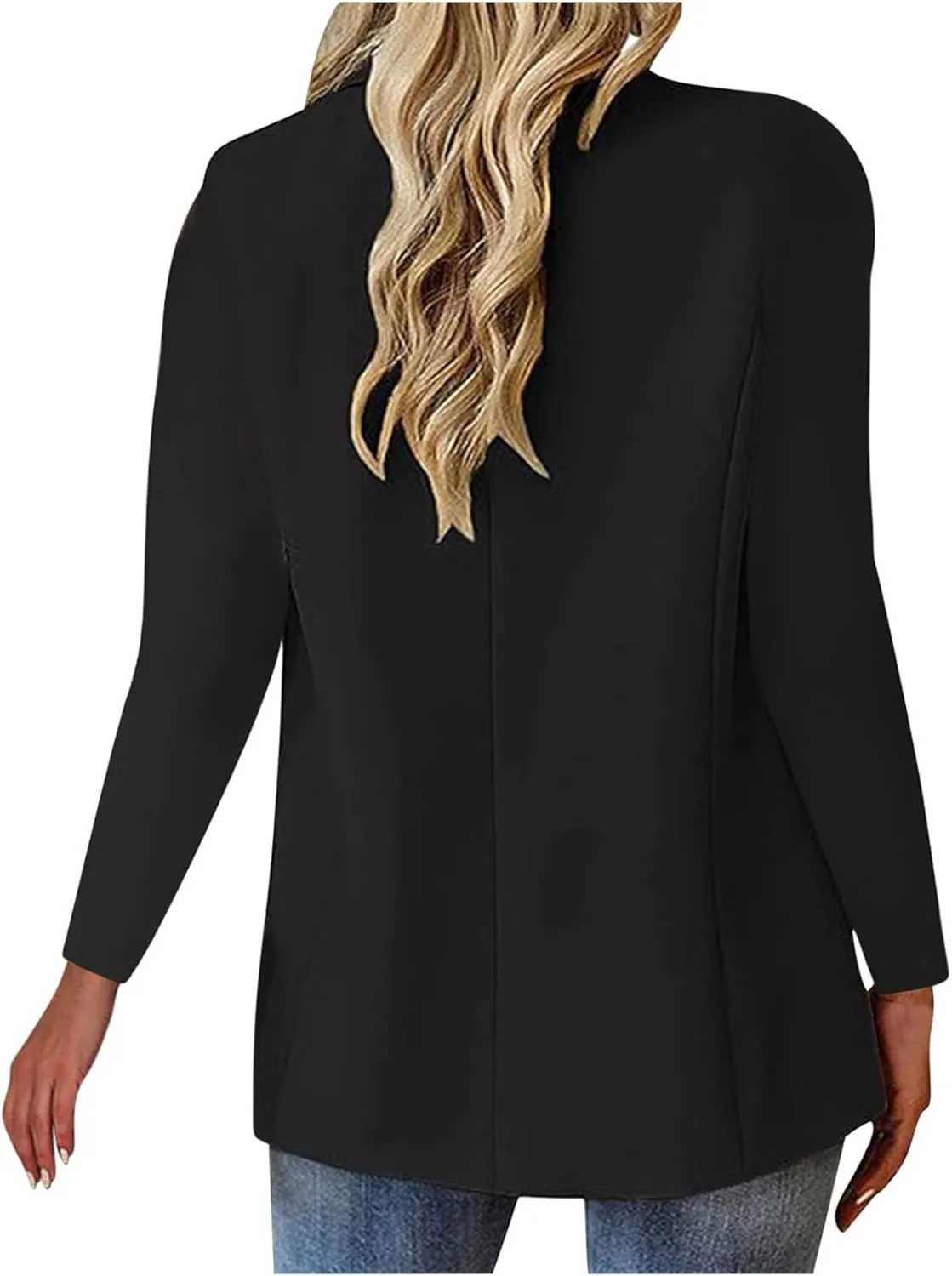 Womens Blazer Casual Lapel Long Sleeve Solid Classic Open Front Cardigan Blazers Daily Commute Office Fall Coats