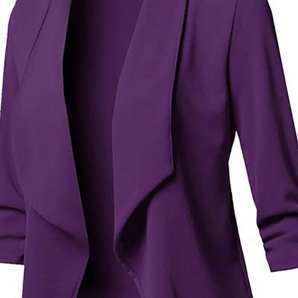 Womens Blazers 3/4 Sleeve Open Front Blazer Business Casual Deconstructed Jackets for Womens Clothes with Plus Size