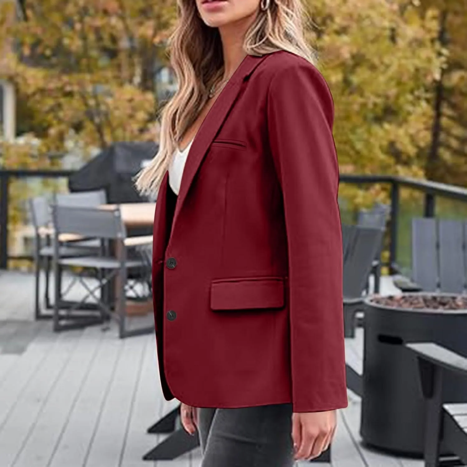 Womens Blazers Dressy Casual Long Sleeve Button Open Front Suit Jackets Work Office Blazers Jacket Trendy Clothes