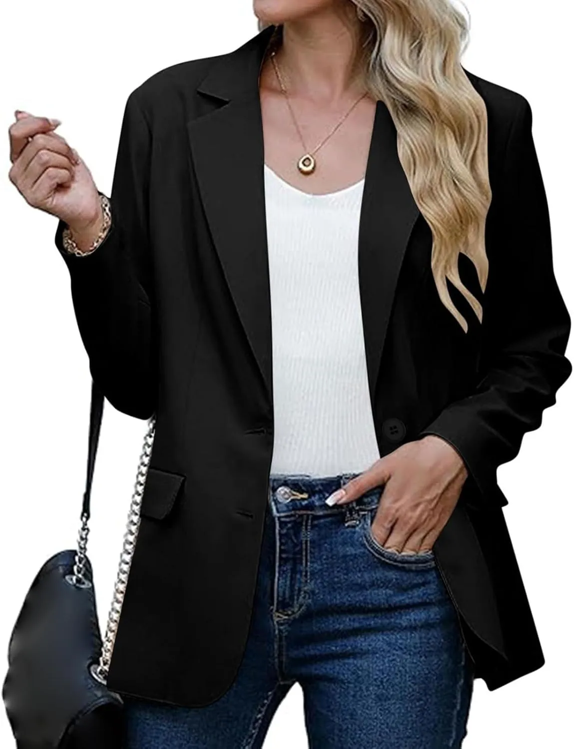 Womens Blazers for Work Professional Business Casual Long Sleeve Suit Jacket Open Front Work Office Blazers Jacket
