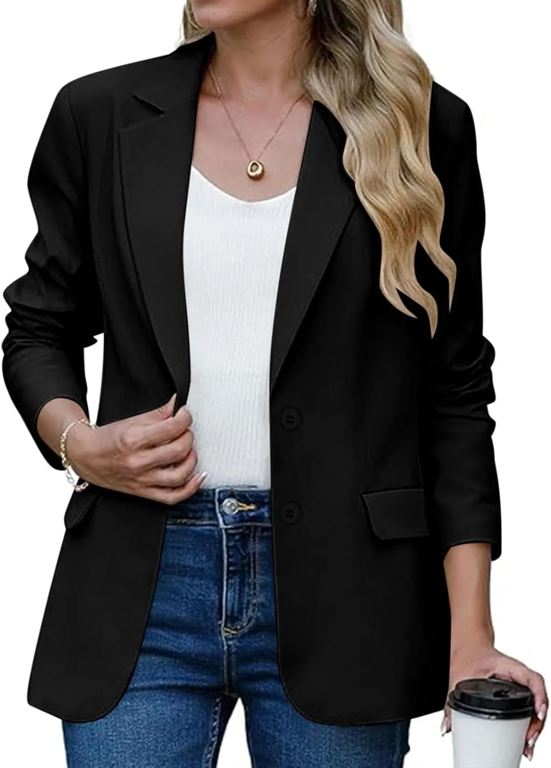 Womens Blazers for Work Professional Business Casual Long Sleeve Suit Jacket Open Front Work Office Blazers Jacket