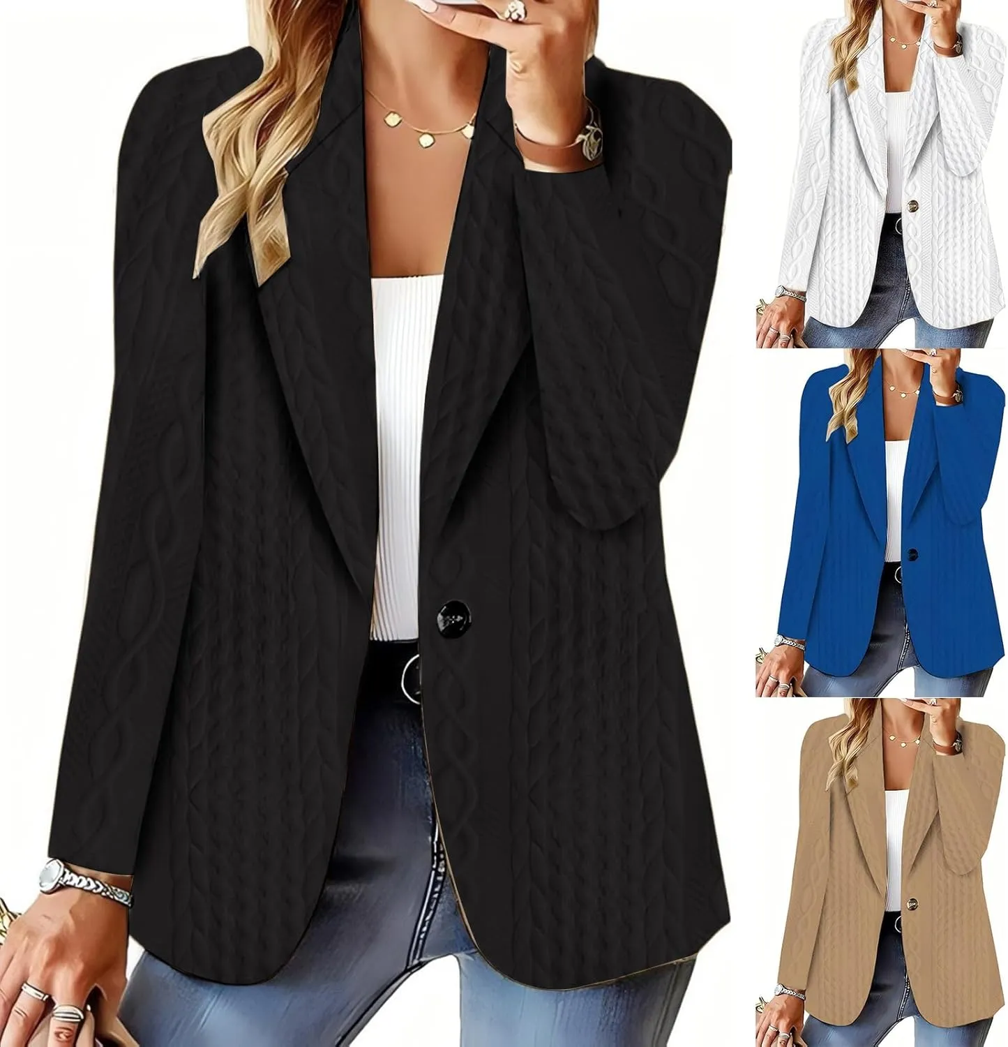 Womens Blazers for Work Professional Office Blazer Jacket Open Front Business Suit Jacket Long Sleeve Blazer Coats