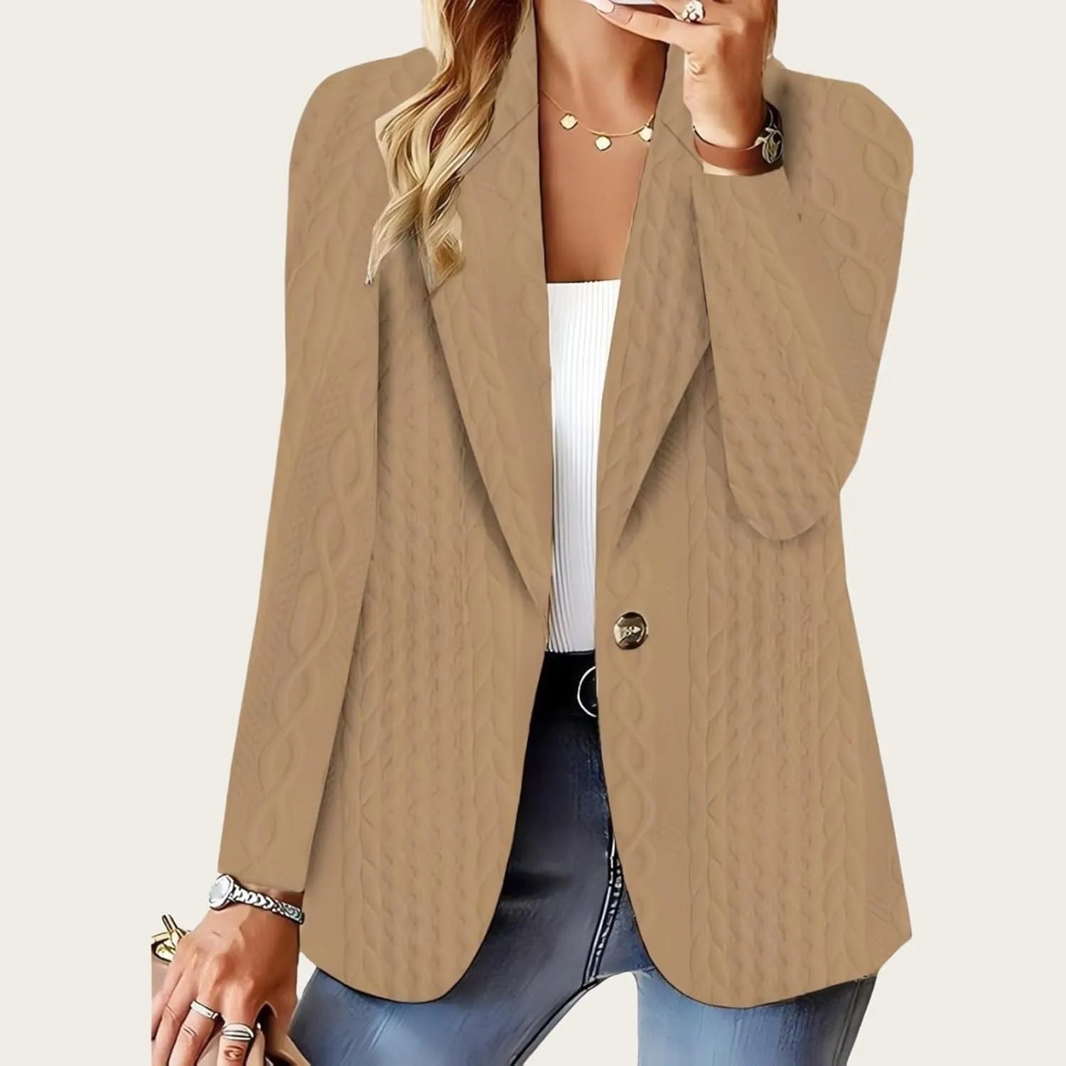 Womens Blazers for Work Professional Office Blazer Jacket Open Front Business Suit Jacket Long Sleeve Blazer Coats